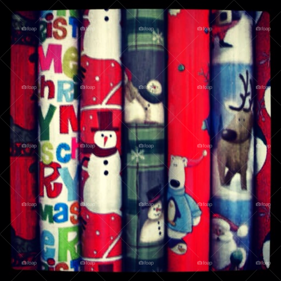 wrapping paper christmas reindeer penguin by SassyChic23