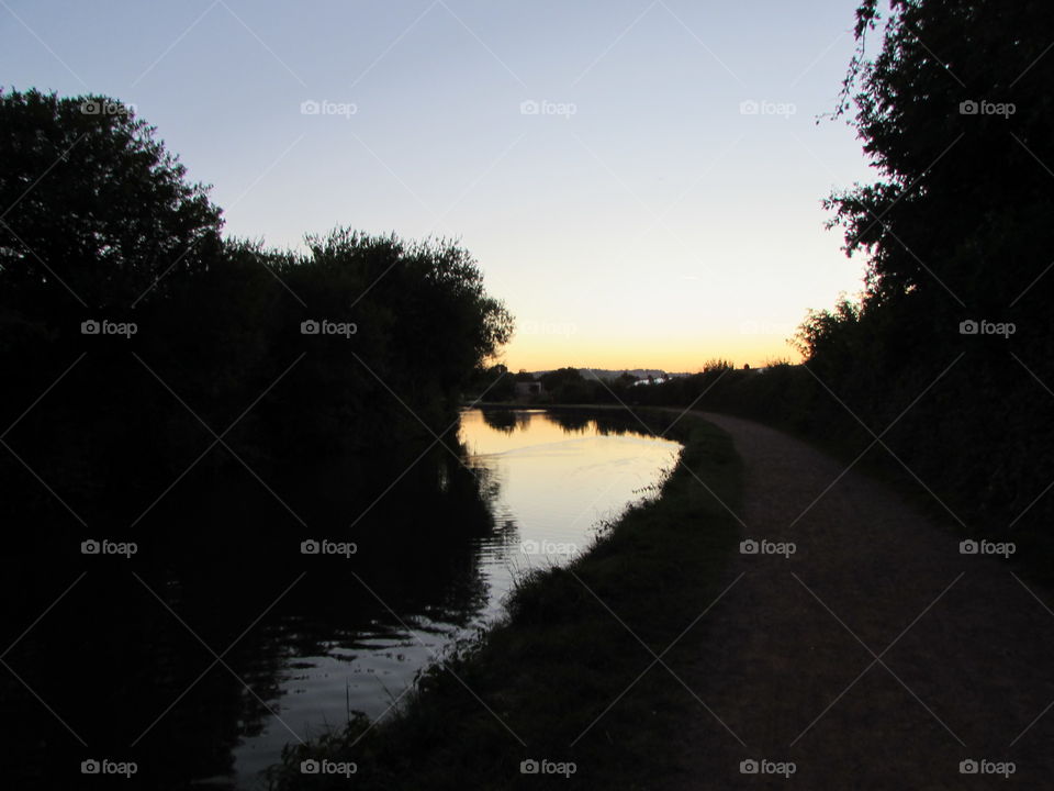 canal at sunset