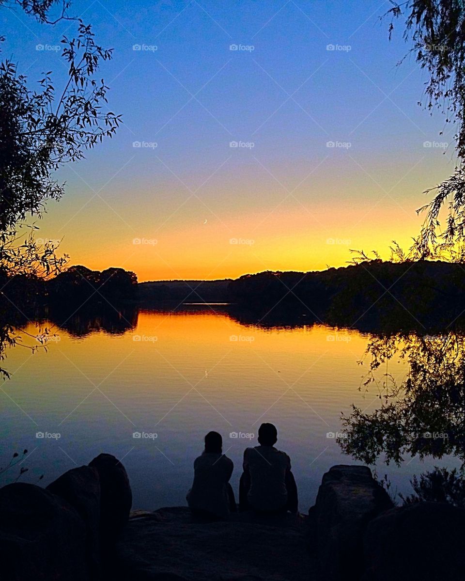 Couple enjoying the sunset 