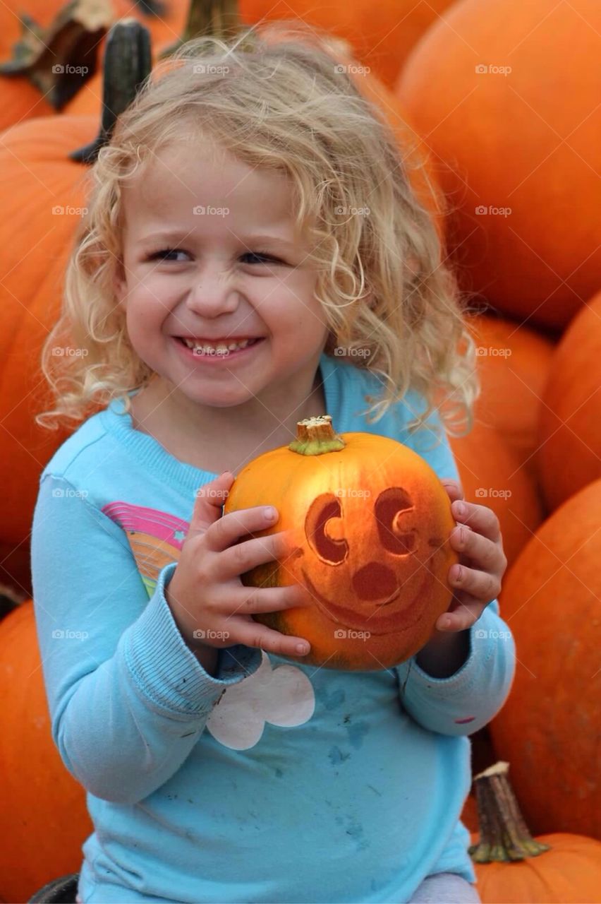 Cutie with her Pumpkin