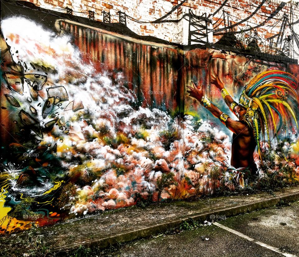 Street art in birminghams custard factory 