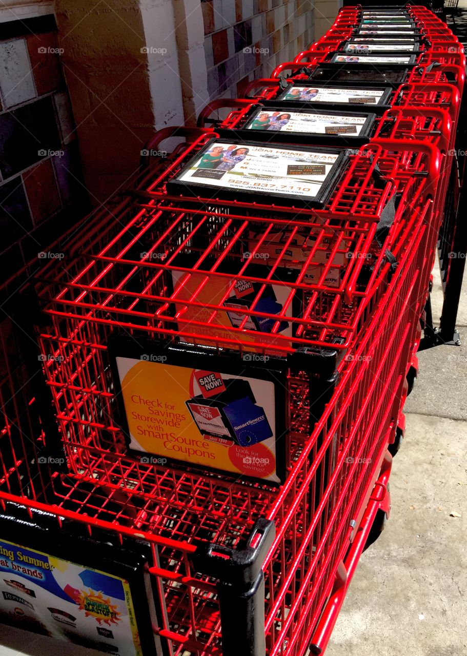 Shopping carts in red!