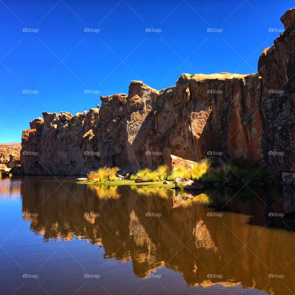 Rocks and reflections.