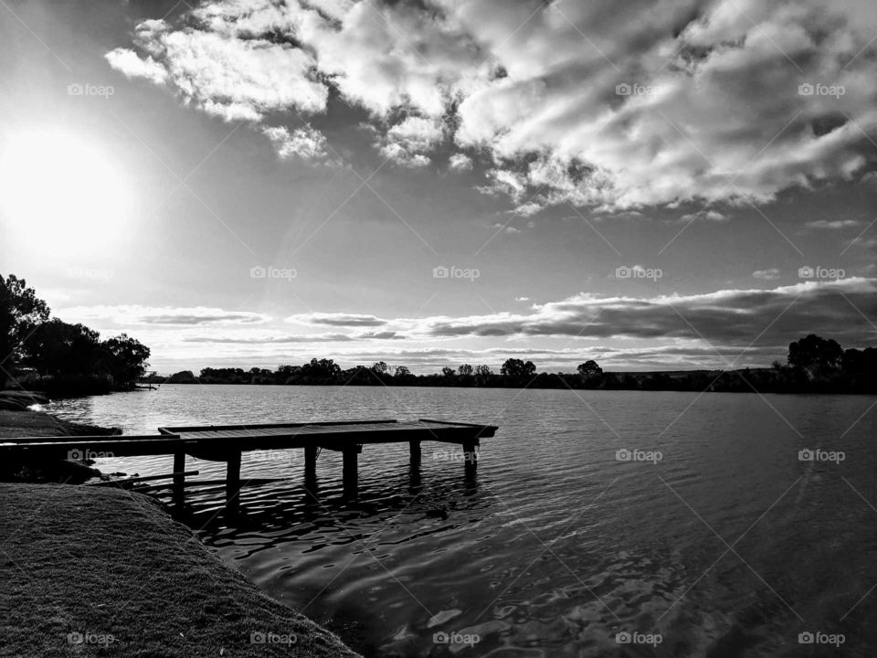 Tranquility by the river watching the setting sun