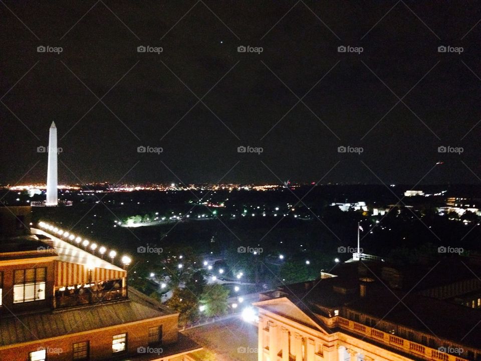 DC at Night. Was on the rooftop of Old Ebbit's Grill in Washington DC