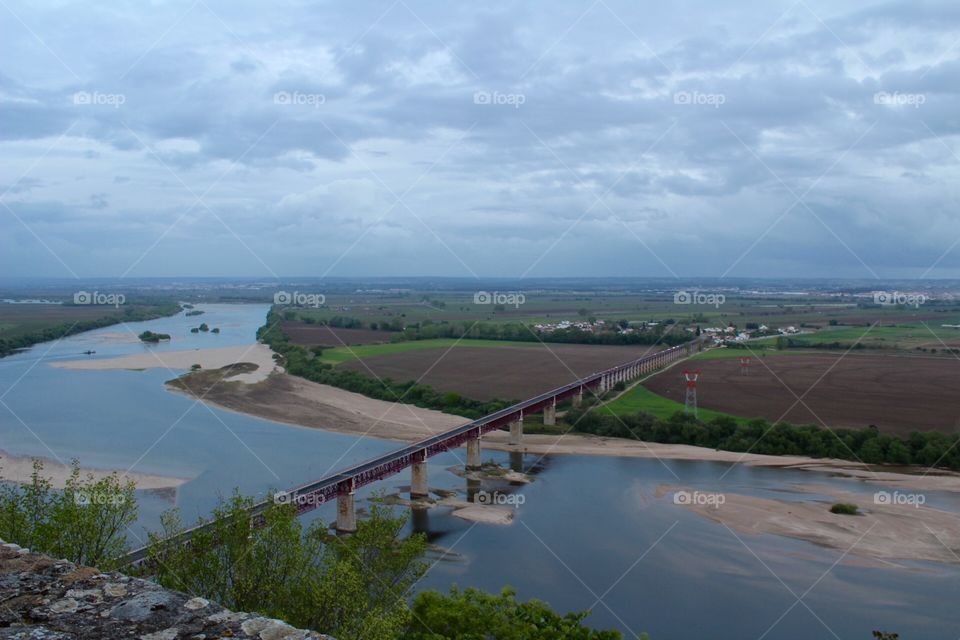 Bridge, countryside, fields, river, nature 