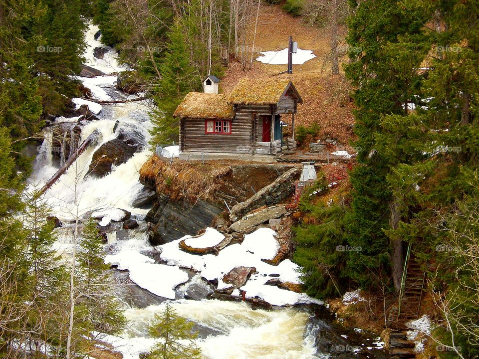 Waterfall cabin