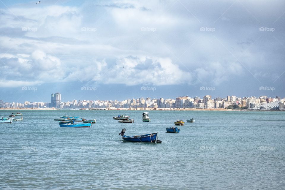 Alexandria city in the raining day