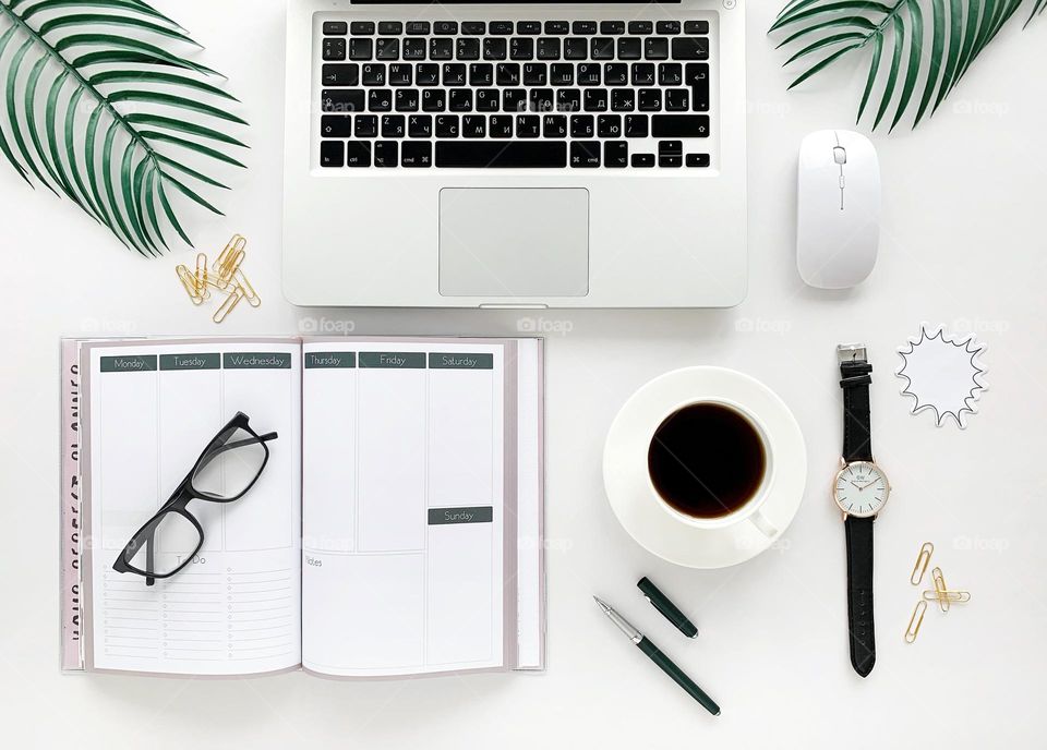 Flat lay photo. Apple devices. Business photo