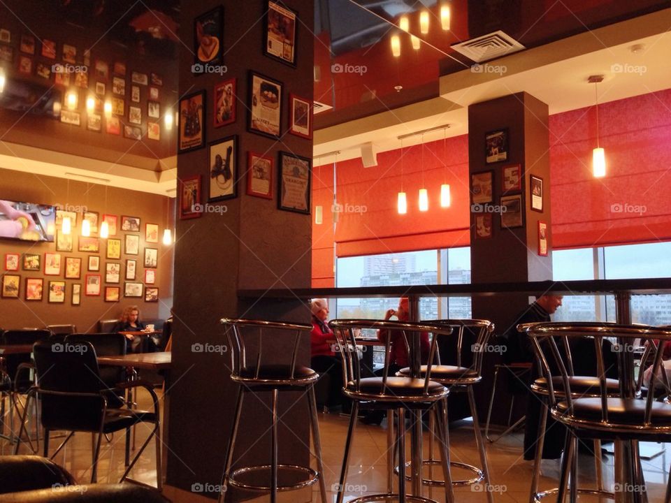 Interior of cafe