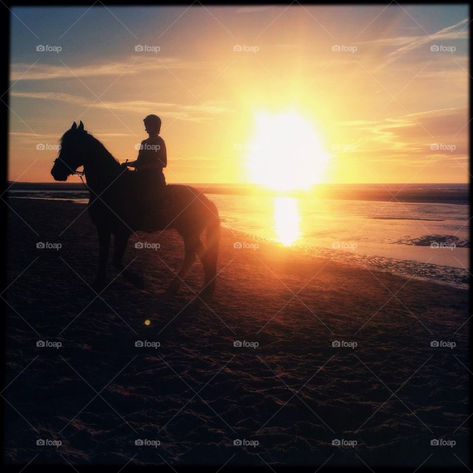 Sunset riding