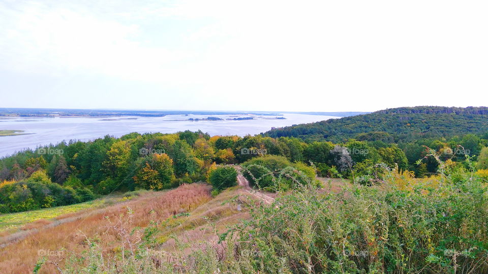 boundless water spaces of the Dnieper River in Ukraine