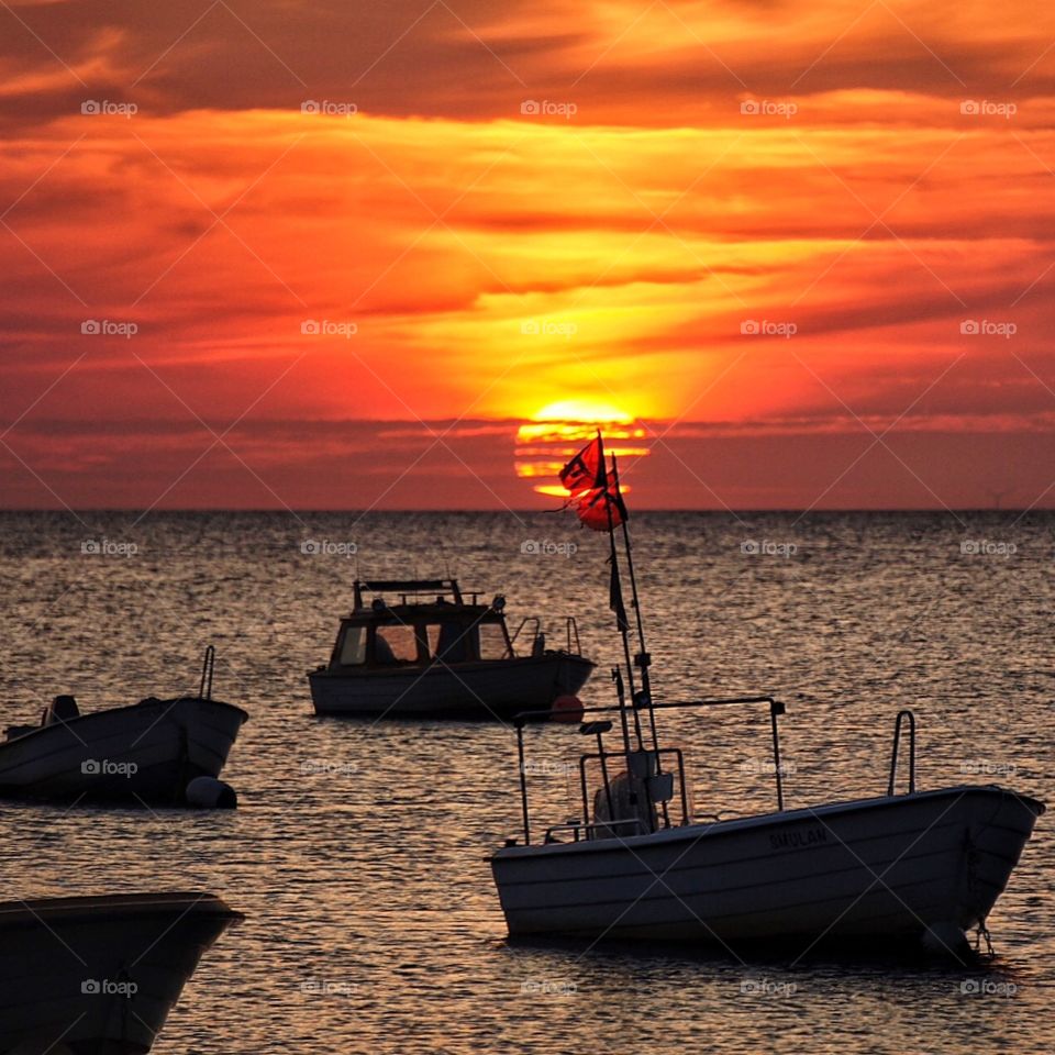 Sunset in the harbour