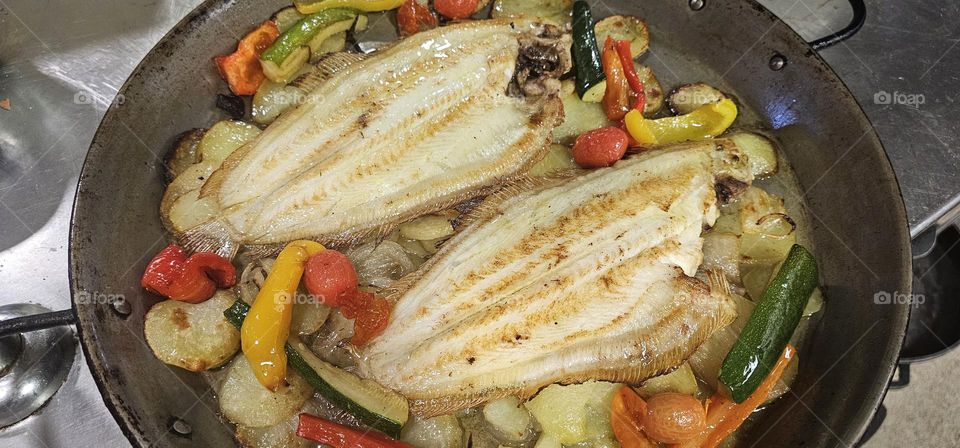 Lenguados al horno marcados en la plancha para dar ese toque tostadito por encima