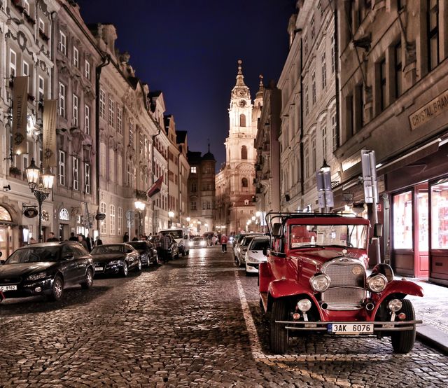 Prague night street