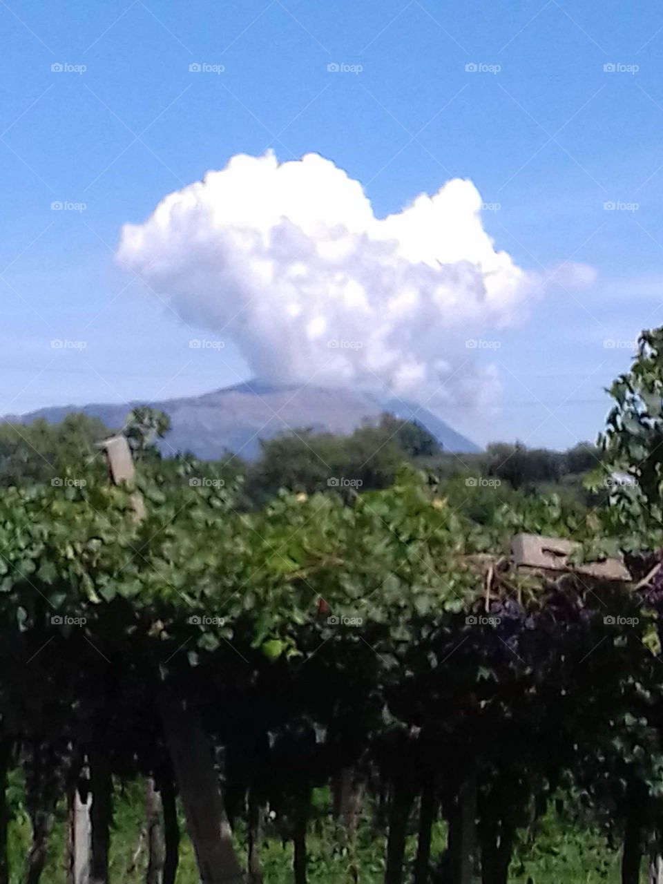 volcano? no...just clouds on the mountain