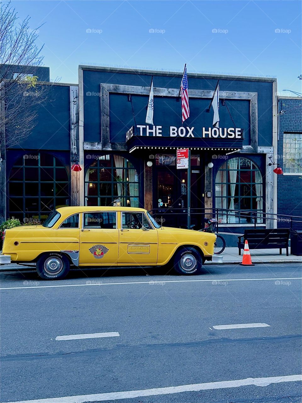 This is the “BOX HOUSE HOTEL” on “Box St” by the “Pulaski Bridge” at “Newtown Creek” in “Greenpoint”, Bklyn. It is a popular boutique hotel that is several stories high and extends over almost an entire city block. 2024. Hypnotic Productions