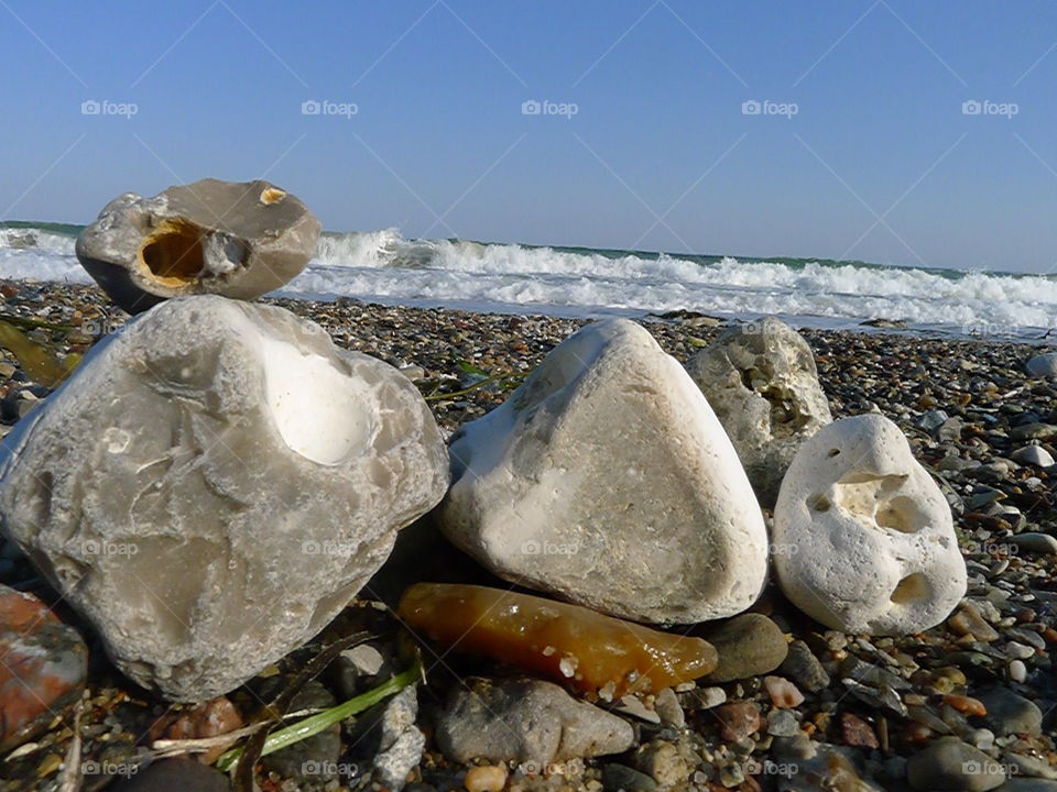 Meer Wellen Boden Steine