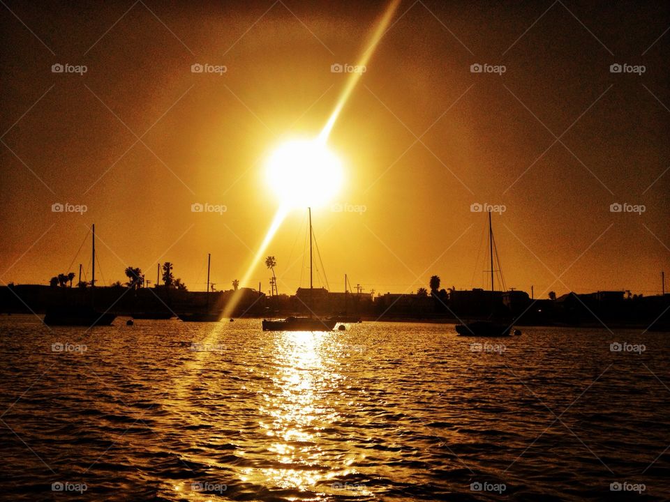 Dark sunset. Dark sunset San Diego California Mission Bay
