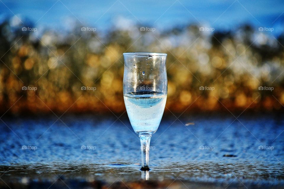 drinking wine at the seaside