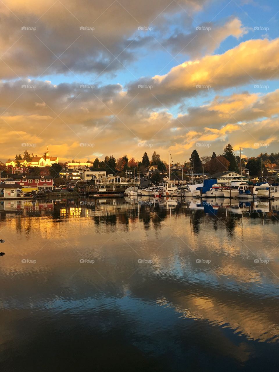 Sunset at Poulsbo Marina Reflection