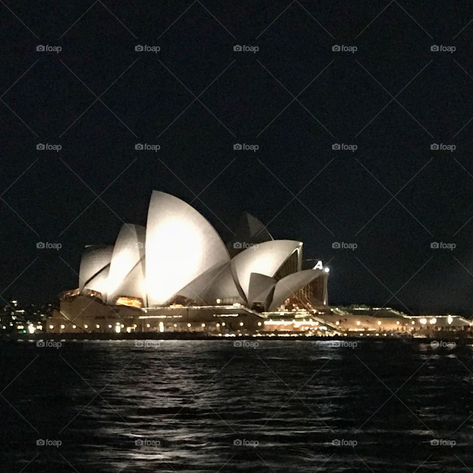 Night view of Sydney Opera House 