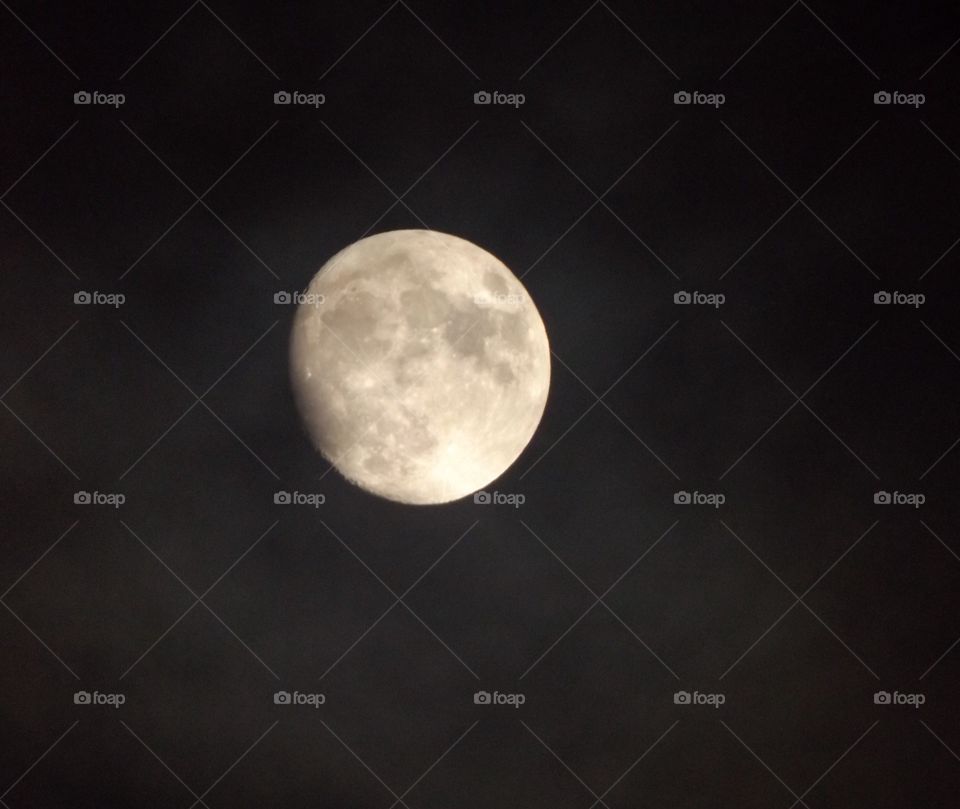 Full moon in sky during night