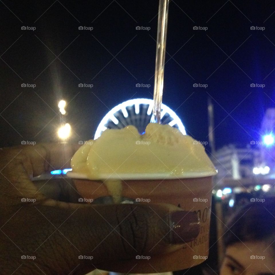 Gelato, Marseille, at night