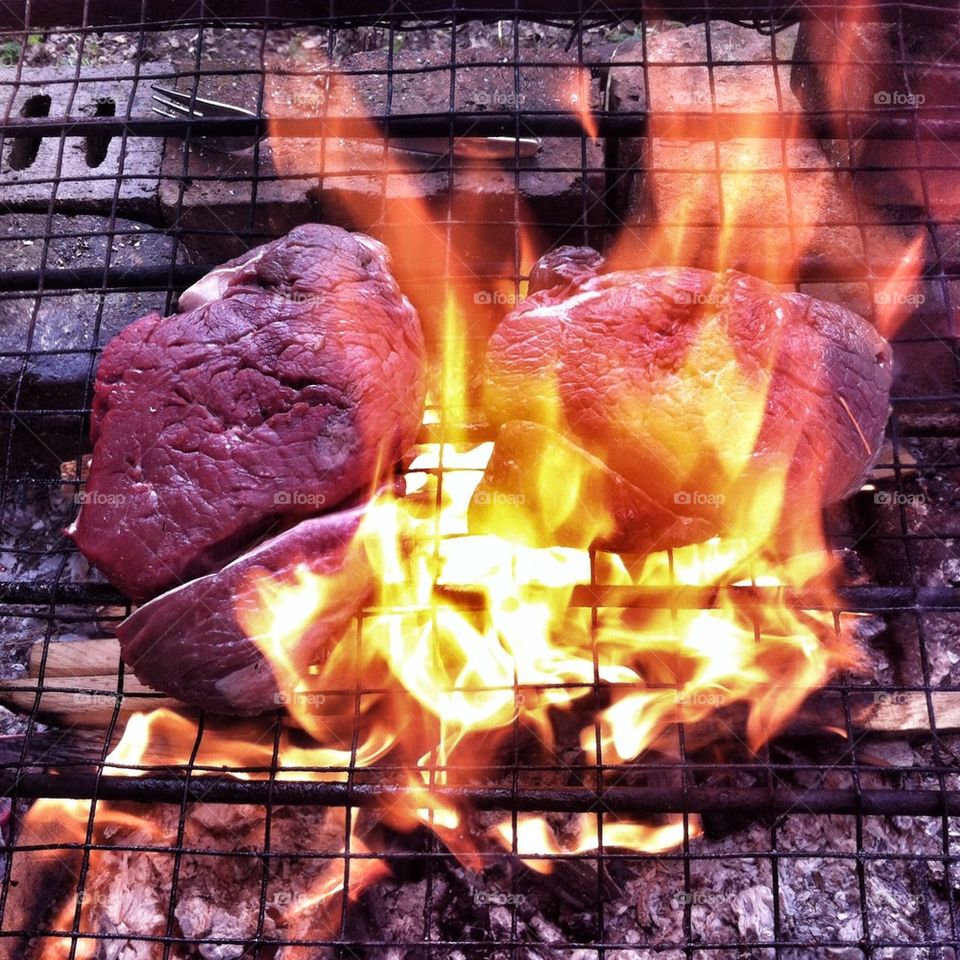 Flame grilled steak