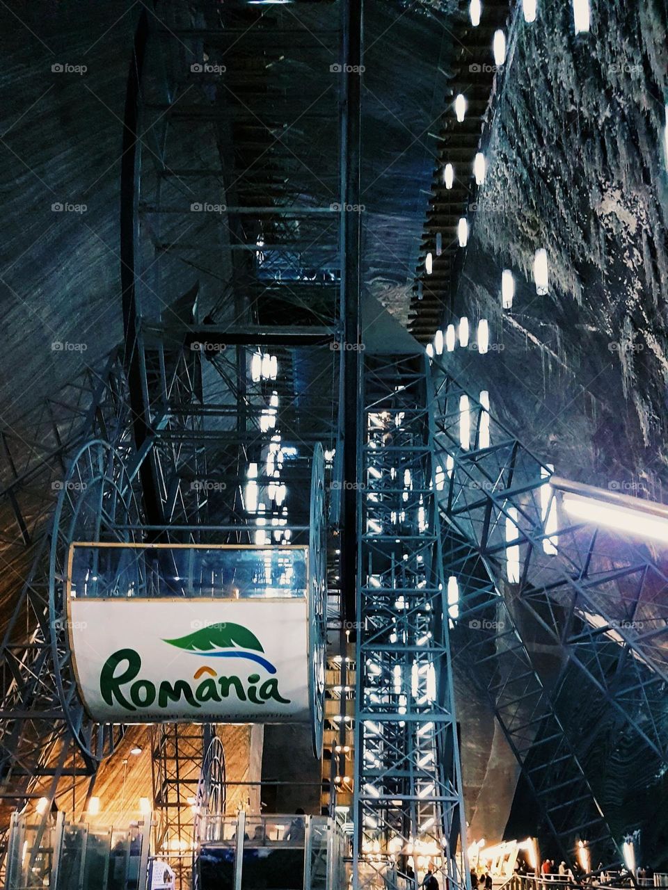 the wheel in the Turda salt mine