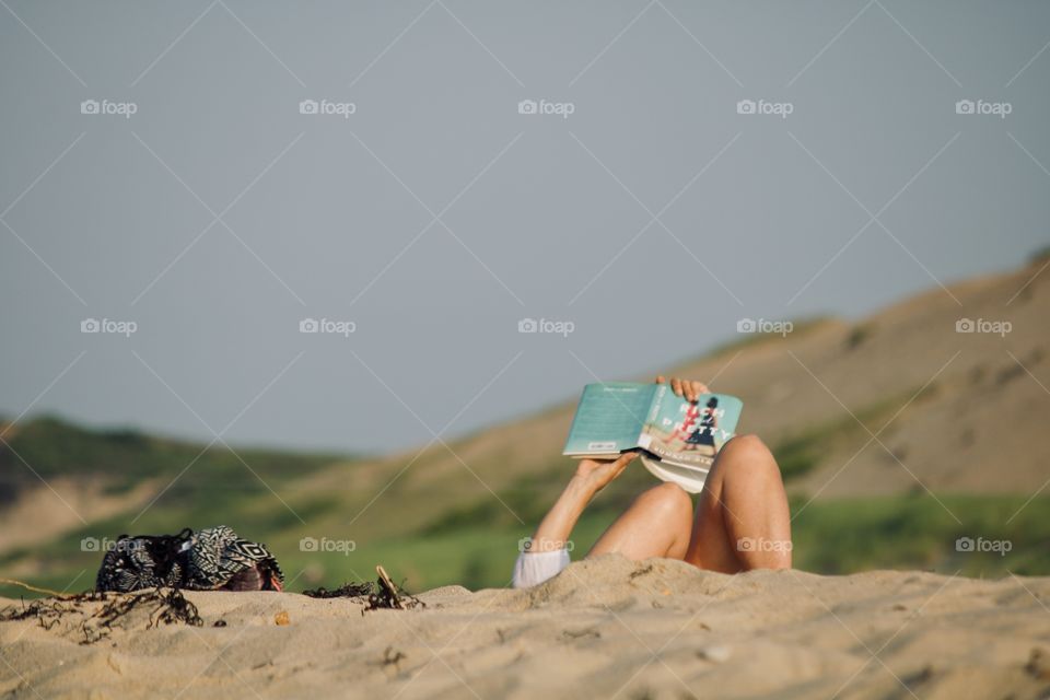 Reading on the beach