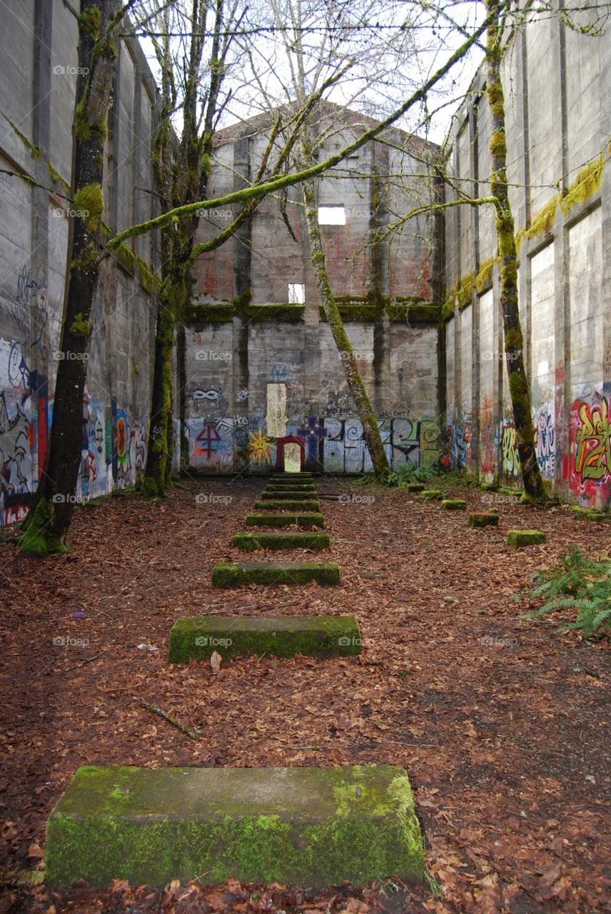 Inside abandoned mill