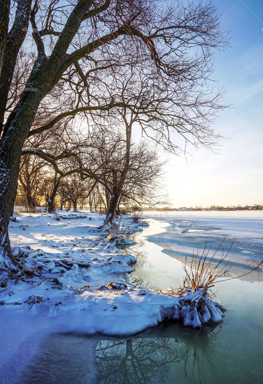 Winter riverside