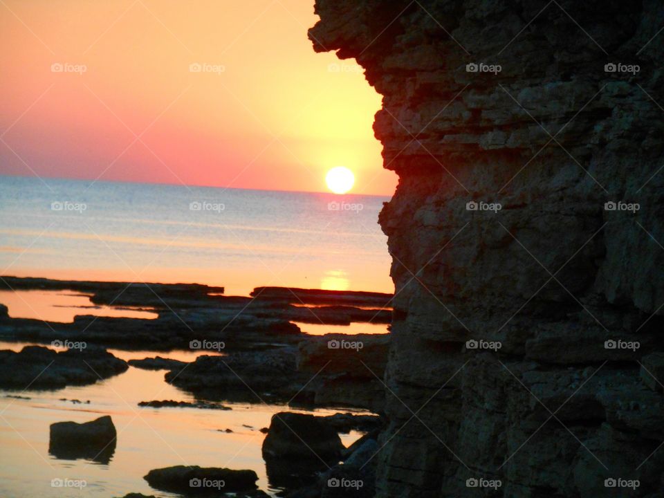 No Person, Sunset, Water, Beach, Seashore