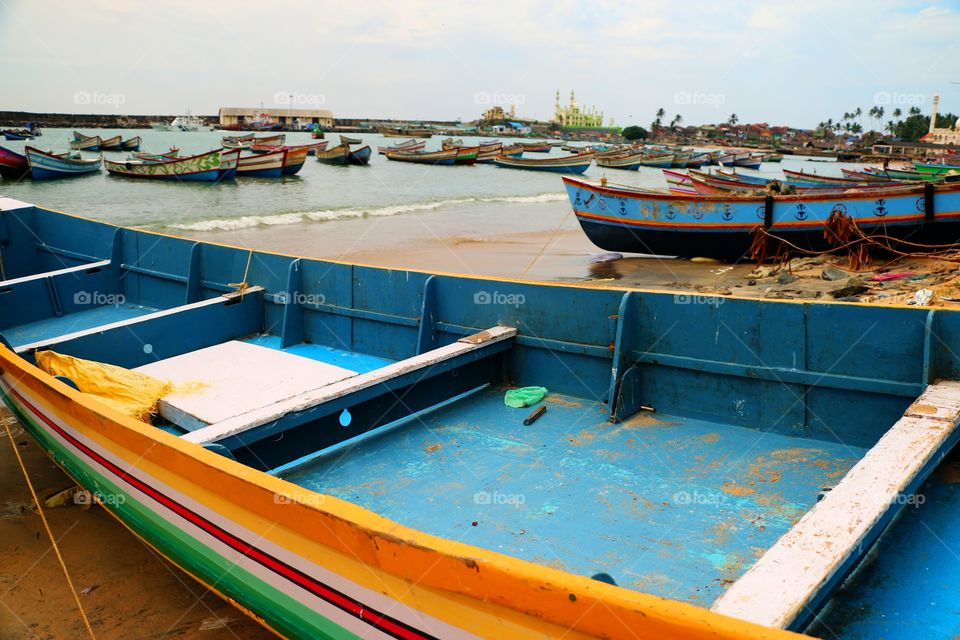 Vizhinjam fishing port in Kerala, India