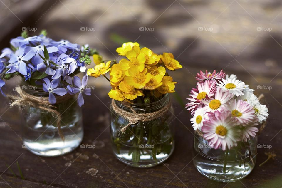 flowers in vases