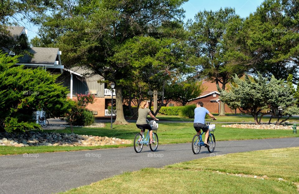 Couple Riding Bikes