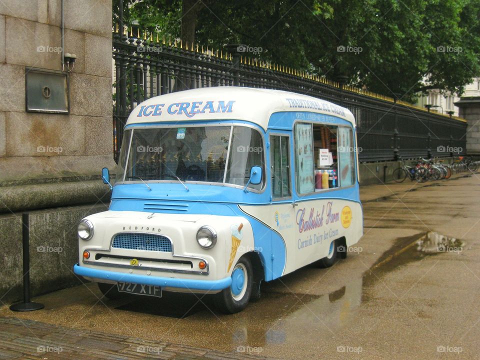 An ice cream truck in London
