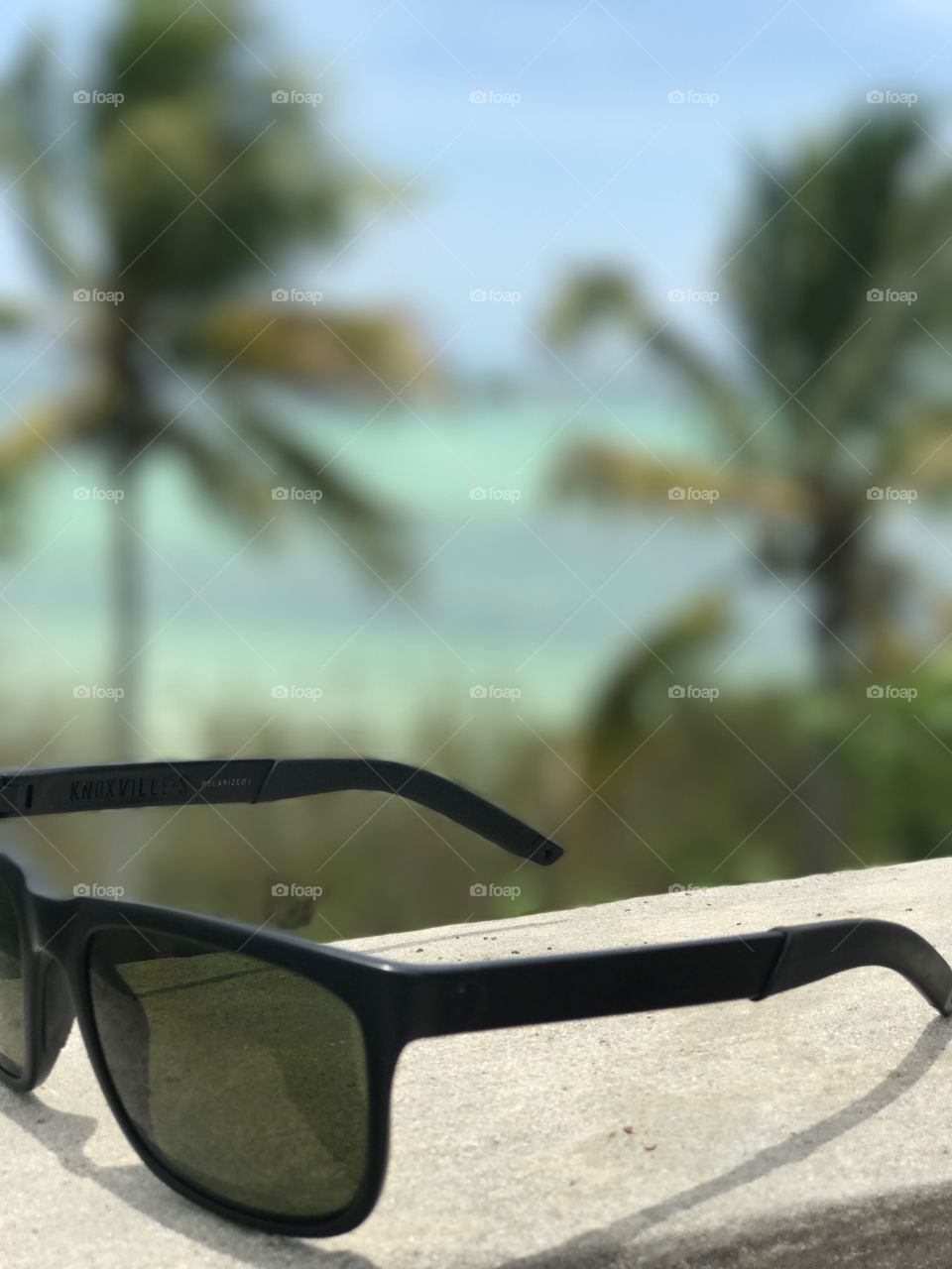 My sunglasses and the Florida Keys in the background. 