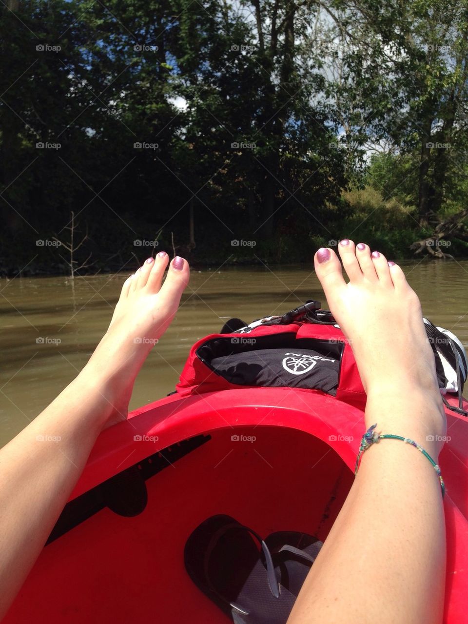 Sunning in the Kayak