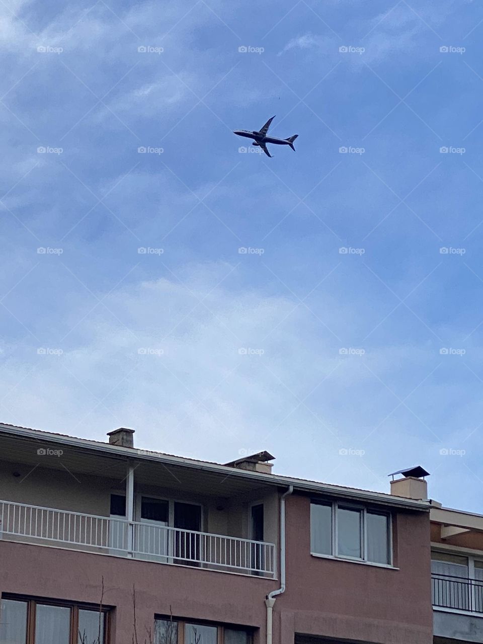 Airplane high in the sky 