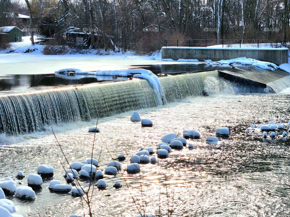 Dam In Winter