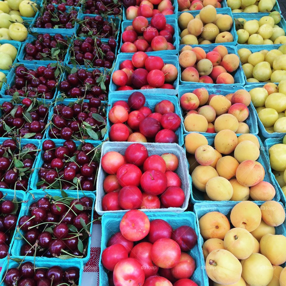 Fruit at the Farmer's Market . At Union Square in NYC 