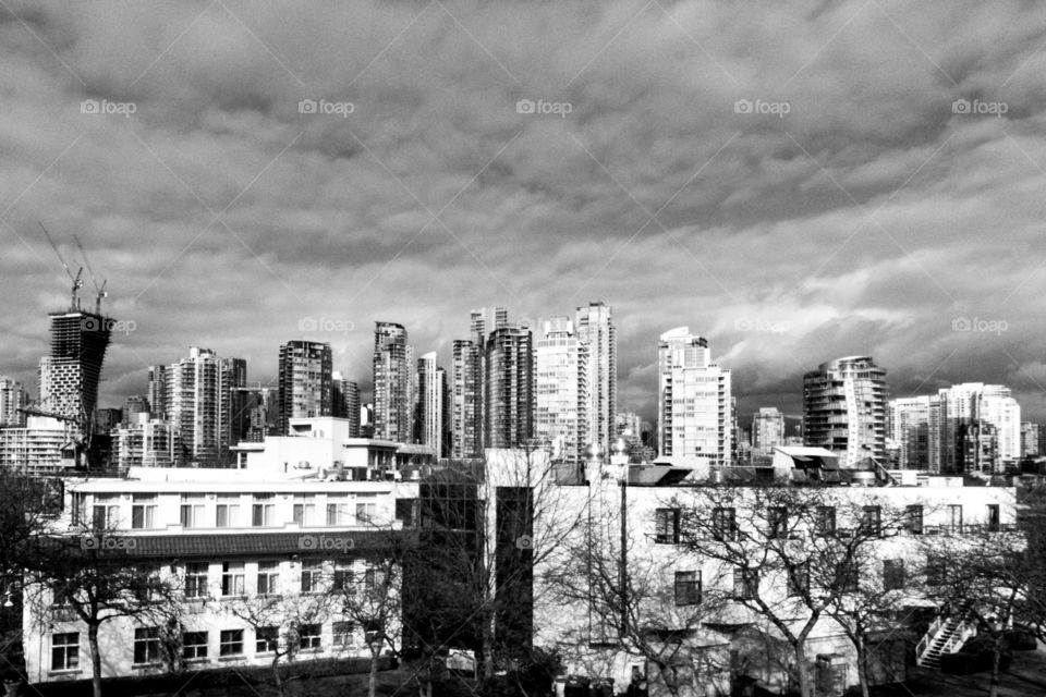 Black & white cityscape