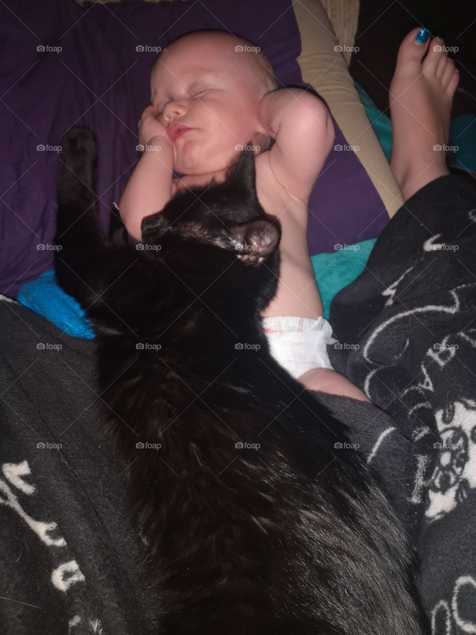 A Baby and His Cat