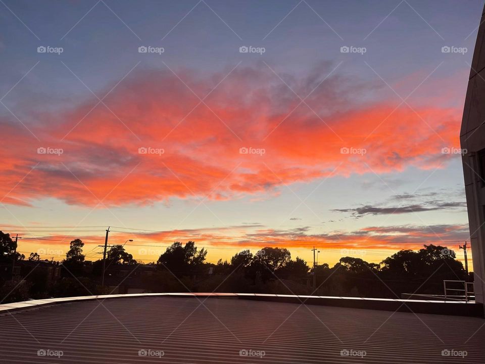 Suntset and colourful clouds