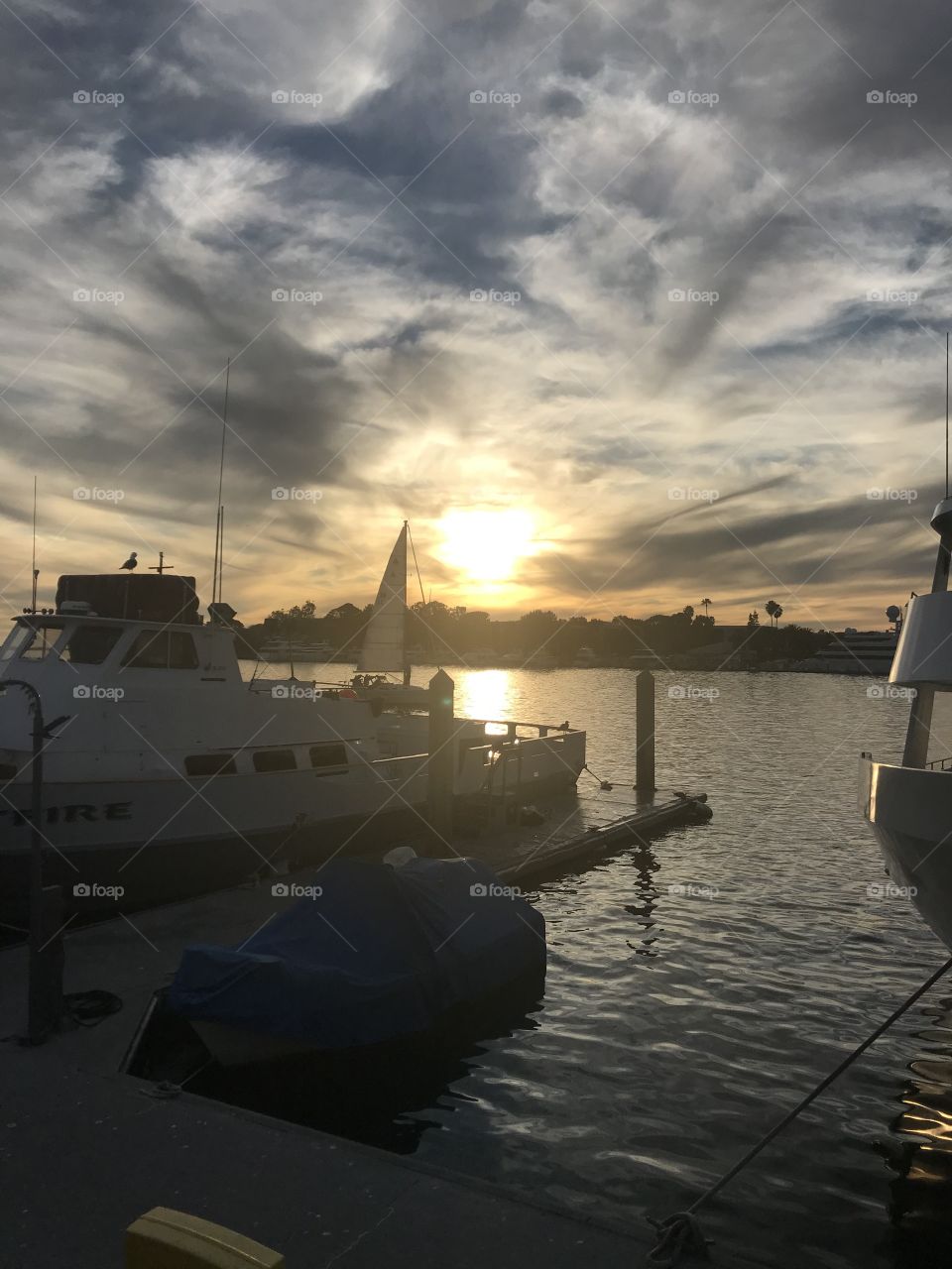 Sunset over Marina Del Rey, Los Angeles