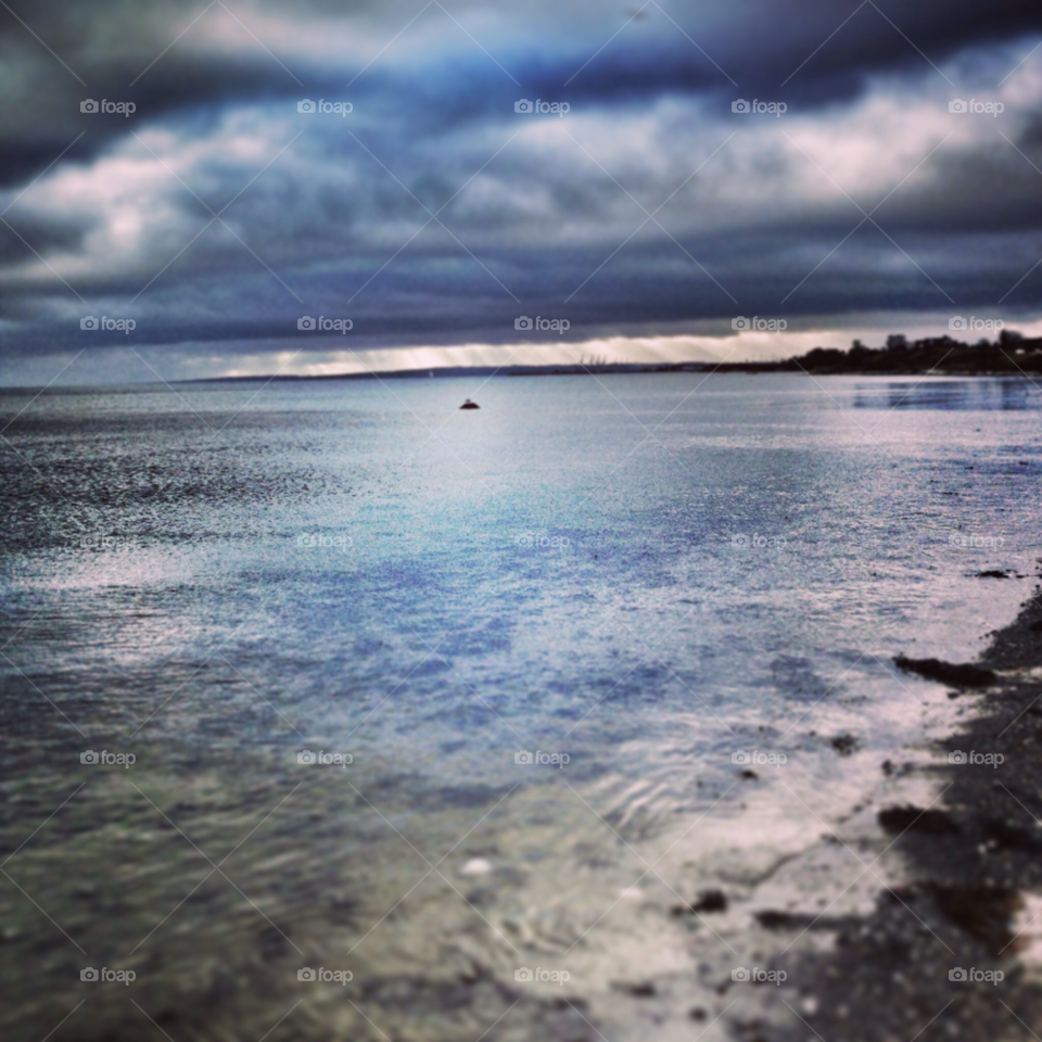 denmark winter beach cloudy by lottegodte