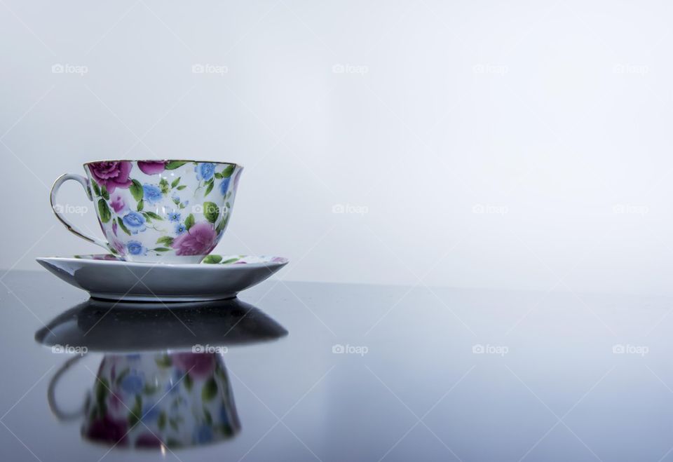 floral printed teacup