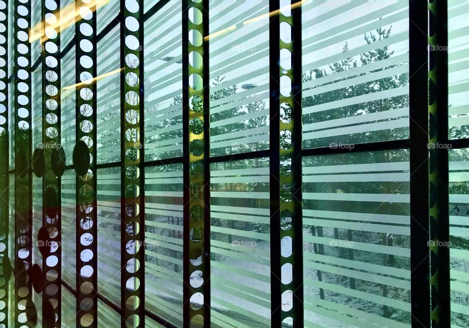 Unique window in metrostation Helsinki, Finland